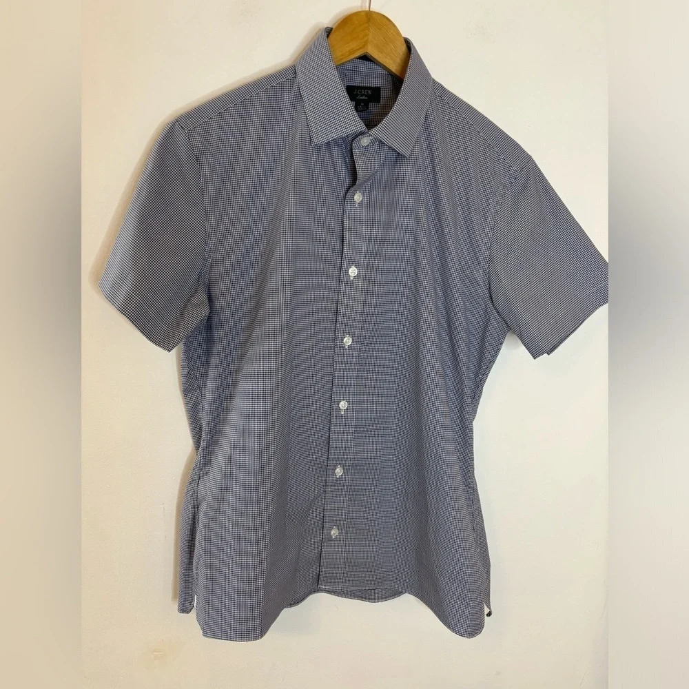 J. Crew Ludlow Cotton Checked Short Sleeve Top